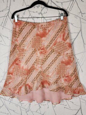 Ceduxion Paisley Floral Chiffon Overlay Flowy Flutter Y2K Skirt